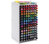 Yrangee Marker Organizer, 120 Slots Marker Holder Organizer, Marker Storage with Divider Art Marker Rack for Pens Colored Pencils Art Brushes Adjustable Pencil Holder for Desk Organizer