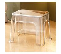 YRCHang Tabouret de Douche en Acrylique Set of 2 Transparent Basse avec Espace de Rangement Chaise étanche pour Le Salon de Salle de Bain Petite Douche Espace(Color:Transparent)