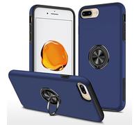 YRDUKJFDJ Compatible avec iPhone 7 Plus, Coque avec Anneau Rotatif, béquille, Fine, résistante aux Chocs, Coque Rigide, Coque de Protection intégrale Robuste for iPhone 7 Plus(Blu)