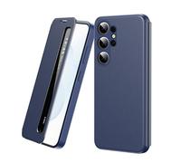 YRDUKJFDJ Étui à Rabat Intelligent for Samsung Galaxy S26 Ultra, étui de Protection intégrale de Luxe à Rabat Mince Miroir en Cuir PC Dur Anti-Rayures(Blu)