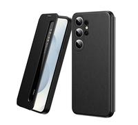 YRDUKJFDJ Étui à Rabat Intelligent for Samsung Galaxy S26 Ultra, étui de Protection intégrale de Luxe à Rabat Mince Miroir en Cuir PC Dur Anti-Rayures(Svart)