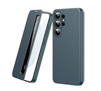 YRDUKJFDJ Étui à Rabat Intelligent for Samsung Galaxy S26 Ultra, étui de Protection intégrale de Luxe à Rabat Mince Miroir en Cuir PC Dur Anti-Rayures(Ye?il)