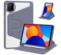 YRDUKJFDJ Étui Rotatif for Honor Pad X7 8,7 Pouces sorti en 2025 - avec Porte-Crayon, Coque arrière Rigide Transparente, Support Rotatif à 360° et Fonction Veille/réveil Automatique(Mor)