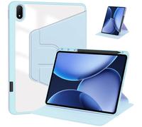 YRDUKJFDJ Étui Rotatif for Oppo Pad 4 Pro 13,2" (2025) - avec Porte-Crayon, Coque arrière Rigide Transparente, Support Rotatif à 360° et Fonction Veille/réveil Automatique(Blu)