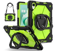 YRDUKJFDJ for Huawei Matepad 11.5S 11,5" (Version 2025) Étui Porte-Crayon intégré, Housse Robuste Antichoc, étui de Protection avec béquille pivotante à 360° + dragonne + bandoulière(Black+Green)