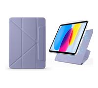 YRDUKJFDJ for iPad Air 13 inch M3 2025/ M2 2024 Case,Magnetic Attachment Slim Trifold Cas Auto Wake/Sleep,Multi-Viewing Angles,Slim Light Shell Cover(Purple 2)