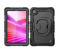 YRDUKJFDJ Sac pour Tablette PC, étui for Lenovo Tab One 8.7 inch/K9 TB305FU 2025 Case with Screen Protector,Full Body Protective Rugged Cover Rotating Handle Silicone Case(Svart)