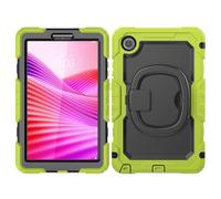 YRDUKJFDJ Sac pour Tablette PC, étui for Lenovo Tab One 8.7 inch/K9 TB305FU 2025 Case with Screen Protector,Full Body Protective Rugged Cover Rotating Handle Silicone Case(Ye?il)