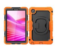 YRDUKJFDJ Sac pour Tablette PC, étui for Lenovo Tab One 8.7 inch/K9 TB305FU 2025 Case with Screen Protector,Full Body Protective Rugged Cover Rotating Handle Silicone Case(Orange)
