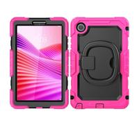 YRDUKJFDJ Sac pour Tablette PC, étui for Lenovo Tab One 8.7 inch/K9 TB305FU 2025 Case with Screen Protector,Full Body Protective Rugged Cover Rotating Handle Silicone Case(Rose)