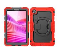 YRDUKJFDJ Sac pour Tablette PC, étui for Lenovo Tab One 8.7 inch/K9 TB305FU 2025 Case with Screen Protector,Full Body Protective Rugged Cover Rotating Handle Silicone Case(Rosso)