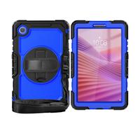 YRDUKJFDJ Sac pour Tablette PC, étui for Lenovo Tab One 8.7 inch/K9 TB305FU 2025 Heavy Duty Shockproof TPU Case, Protective Cover W Screen Protector 360° Kickstand+Hand Strap+Shoulder Strap(Blue2)