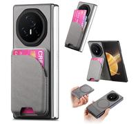 YRDUKJFDJ Support de téléphone pour étui FILP Étui Compatible avec Honor Magic V3, Portefeuille magnétique Amovible en Cuir PU avec Porte-Cartes et béquille, Coque de Protection Antichoc(Gray)
