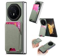 YRDUKJFDJ Support de téléphone pour étui FILP Étui Compatible avec Honor Magic V3, Portefeuille magnétique Amovible en Cuir PU avec Porte-Cartes et béquille, Coque de Protection Antichoc(Ye?il)