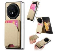 YRDUKJFDJ Support de téléphone pour étui FILP Étui Compatible avec Honor Magic V3, Portefeuille magnétique Amovible en Cuir PU avec Porte-Cartes et béquille, Coque de Protection Antichoc(Khaki)