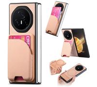 YRDUKJFDJ Support de téléphone pour étui FILP Étui Compatible avec Honor Magic V3, Portefeuille magnétique Amovible en Cuir PU avec Porte-Cartes et béquille, Coque de Protection Antichoc(Pembe)