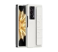 YRDUKJFDJ Support de téléphone pour étui FILP for Honor Magic V2 Case w Grip Silicone Strap, Hard PC Ultra-Thin Cases Anti-Scratches Shockproof Cover Protective Phone Shell(Beyaz)