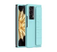 YRDUKJFDJ Support de téléphone pour étui FILP for Honor Magic V2 Case w Grip Silicone Strap, Hard PC Ultra-Thin Cases Anti-Scratches Shockproof Cover Protective Phone Shell(Ye?il)