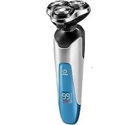 YREAJZVS Rasoir électrique pour homme, étanche et sec - Rasoir facial rotatif sans fil - Rechargeable par USB - Avec écran LED - Pour le rasage de votre mari, papa