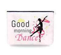 Yreamont Trousse de maquillage pour femme, épouse, grand-mère, cadeau de Noël pour amis, sœurs, trousse de maquillage de voyage pour petite amie, danseuse, gymnastique, blanc, Danseuse