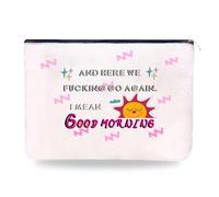 Yreamont Trousse de maquillage pour femme, épouse, grand-mère, cadeau de Noël pour amis, sœurs, trousse de maquillage de voyage pour petite amie, danseuse, gymnastique, blanc, Soleil