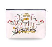Yreamont Trousse de maquillage pour femme, épouse, grand-mère, cadeau de Noël pour amis, sœurs, trousse de maquillage de voyage pour petite amie, danseuse, gymnastique, blanc, Grand-mère