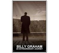 YRENBIYYONZ Billy Graham: An Extraordinary Journey (2018) Plaque en métal 20,3 x 30,5 cm Décoration murale rétro vintage