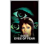 YRENBIYYONZ Plaque en métal « Cold Eyes of Fear » (1971) - 20,3 x 30,5 cm - Décoration murale rétro vintage