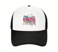 YRGSJK La Cuisson Classique de Casquettes de Baseball est ma thérapie Trucker en Maille Polyester Ajustable décontractée pour Les boulangers Cadeaux pour Le Camping en Plein air Randonnée