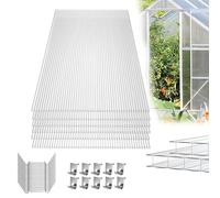 YRHome 14x plaques Multi-parois en Polycarbonate, Plaque à Double paroi résistante aux UV, 10,25 m², Plaque Multi-parois, Plaque de Serre pour Horticulture, abris de Voiture, Serre, 605x1210x4mm