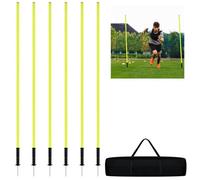 YRHOME 6x bâtons de slalom pour l'entraînement d'agilité 180cm bâtons d'entraînement avec pointes en acier