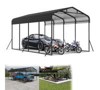 YRHome Abri de voiture en métal extra large - Robuste - Pour extérieur, bateau, garage, camping, 600 x 370 x 260 cm - Résistant aux UV - Résistant à l'hiver - Pour voitures, bateaux, pâturages