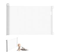 YRHome Barrière de protection pour bébé, extensible, de 0 à 150 cm, blanche, de protection d'escalier, pour bébé et animaux à fourrure, porte rétractable pour l'intérieur et l'extérieur