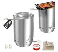 YRHome Chauffage de piscine en acier inoxydable avec spirale chauffante, Ø 32/Ø38 mm, raccord 2 en 1, chauffage de bois de chauffage, avec bac à cendres intégré et tapis de protection contre le feu