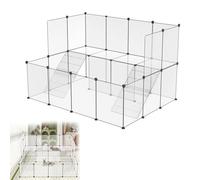 YRHome Enclos grillagé pour lapins, lapins, cochons d'Inde, enclos pour petits animaux, enclos pour petits animaux, enclos pour l'intérieur et l'extérieur, 143 x 108 x 93 cm, transparent