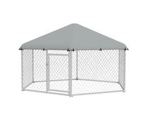 YRHome Grande cage à poulailler hexagonale de 2,8 x 2,5 x 1,65 m avec toit résistant aux intempéries - Enclos galvanisé avec porte verrouillable pour poules, canards, oies