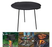 YRHome Grilles de Cuisson Barbecue Ronde en Fonte, Grille de Barbecue Trépied, Plaque de Gril avec 3 Pieds, Poignées et Sac de Protection, Support de Casserole, Grille de Feu Ø45cm pour Camping