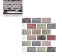 YRHome Lot de 10 feuilles d'autocollants 3D pour carrelage de cuisine 3D rose mélangé avec joint 30 x 30 cm