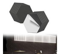 YRHome Lot de 12 panneaux acoustiques hexagonaux autocollants - Isolation acoustique haute densité - Pour studio, bureau, maison - 30 x 26 cm - Noir
