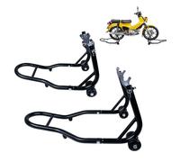 YRHome Lot de 2 béquilles de moto avant + arrière pour moto avec 4 roulettes