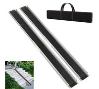 YRHome Lot de 2 rampes télescopiques pour fauteuil roulant - 122 à 213 cm - Rampe télescopique réglable - Antidérapantes et portables - Jusqu'à 300 kg - Pour fauteuils roulants manuels - En aluminium