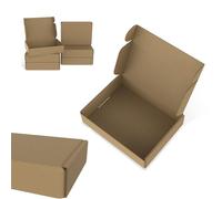 YRHome Lot de 20 cartons d'emballage pliants en carton ondulé, facile à plier, structure stable, pour expédition, déménagement, stockage, emballage cadeau - Marron - 20 x 15 x 5 cm