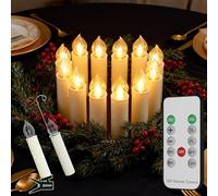 YRHome Lot de 30 bougies LED pour sapin de Noël - Blanc chaud - Sans fil - Sans flamme - Minuterie - Éclairage de sapin de Noël - Avec télécommande, crochets et clips