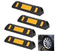 YRHome Lot de 4 butées de roue en caoutchouc - Protection anti-démarrage - Protection contre le démarrage - Pour garages, parkings - 60 x 12 x 10 cm