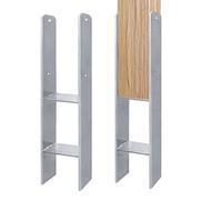 YRHome Lot de 6 supports de poteau en H galvanisés à chaud - 121 mm - Ancre en H Épaisseur du matériau : 5 mm - Hauteur totale : 600 mm - Poteaux de clôture pour abris de jardin (6 pièces de 121 mm)