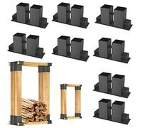 YRHome Lot de 8 Supports d'Empilage Galvanisés à Chaud - Stables, Aide à l'Empilage pour Bois de Chauffage et de Cheminée