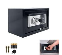 YRHome Mini coffre-fort pour la maison - 34 l - Petit coffre-fort - En acier ferreux - Avec mot de passe numérique - 2 clés de sécurité et boîte à piles - Fonctions d'alarme et éclairage intérieur -