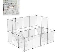 YRHome Parc libre pour lapins, lapins, cochons d'Inde, clôtures, roue libre, hamsters, enclos pour chiots, enclos pour petits animaux, clapier à lapins pour petits animaux, 26 plaques sans portes