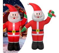 YRHome Père Noël gonflable XXL de 240 cm avec sucre d'orge LED et décorations de Noël - Figurine de Noël gonflable pour l'intérieur et l'extérieur