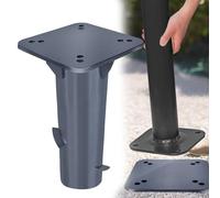 YRHome Pied de parasol universel - Plaque de sol - Douille de sol pour parasol déporté - Pied de parasol de jardin - Manivelle d'extérieur robuste - Ancrage au sol - Douille de sol - Gris foncé